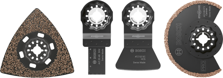 Bosch plaatimiskomplekt 4-osaline lõikamiseks ja vuugi eemaldamiseks.